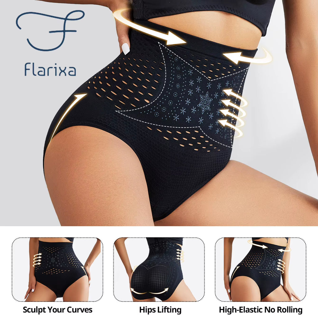 Women Hollow Out Briefs Seamless Panties with High Waist Tummy Control Belly Shaper Postpartum Body Shaping Underwear