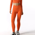 Black High Elasticity Square Neck Long Sleeve Compression Yoga Leggings for Fitness and Workouts