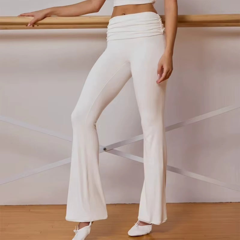 Women's Color Block Brushed Yoga Set: Halter Crop Top and High-Waist Flare Pants for Pilates and Training