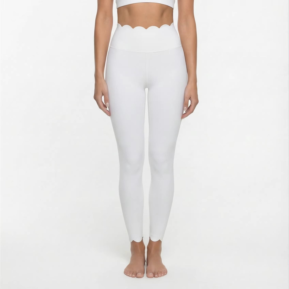 Black High Elasticity Square Neck Long Sleeve Compression Yoga Leggings for Fitness and Workouts