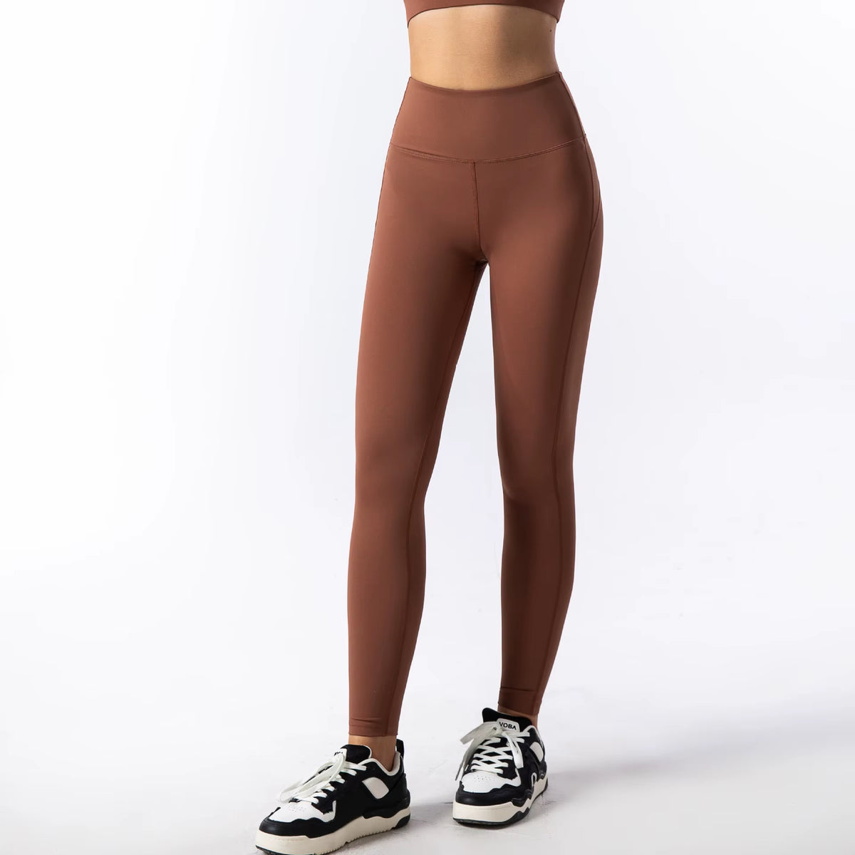 Black High Elasticity Square Neck Long Sleeve Compression Yoga Leggings for Fitness and Workouts