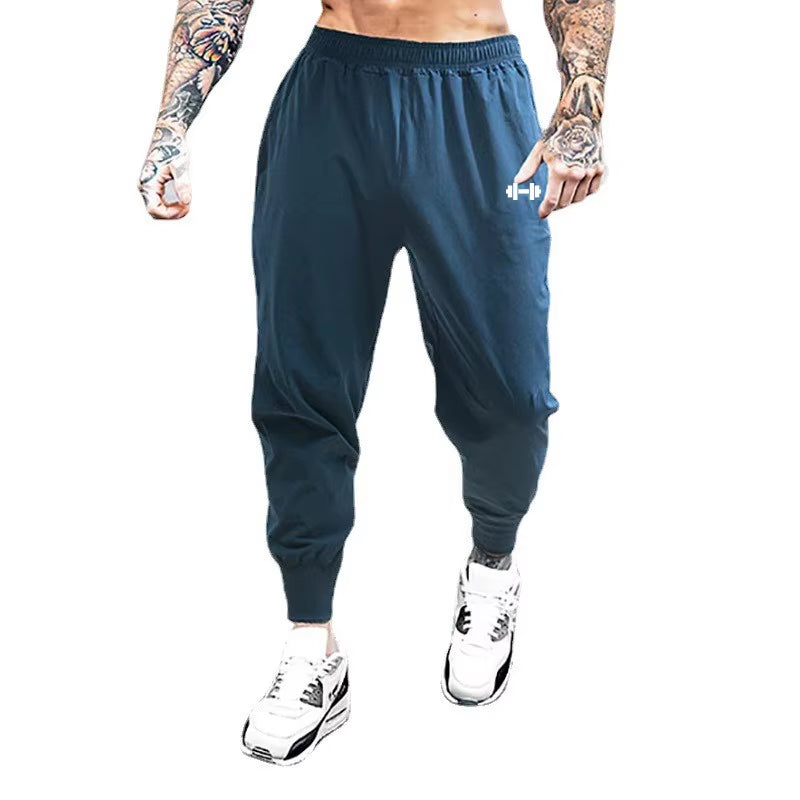 Men's Ultra-Thin Quick-Dry Gym Training Pants with Elastic High Waist