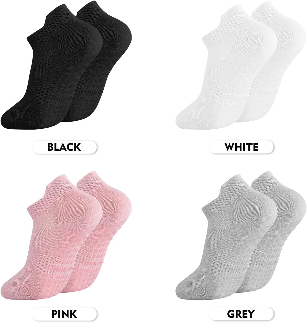 Walifrey Women's Non-Slip Pilates and Yoga Grip Socks