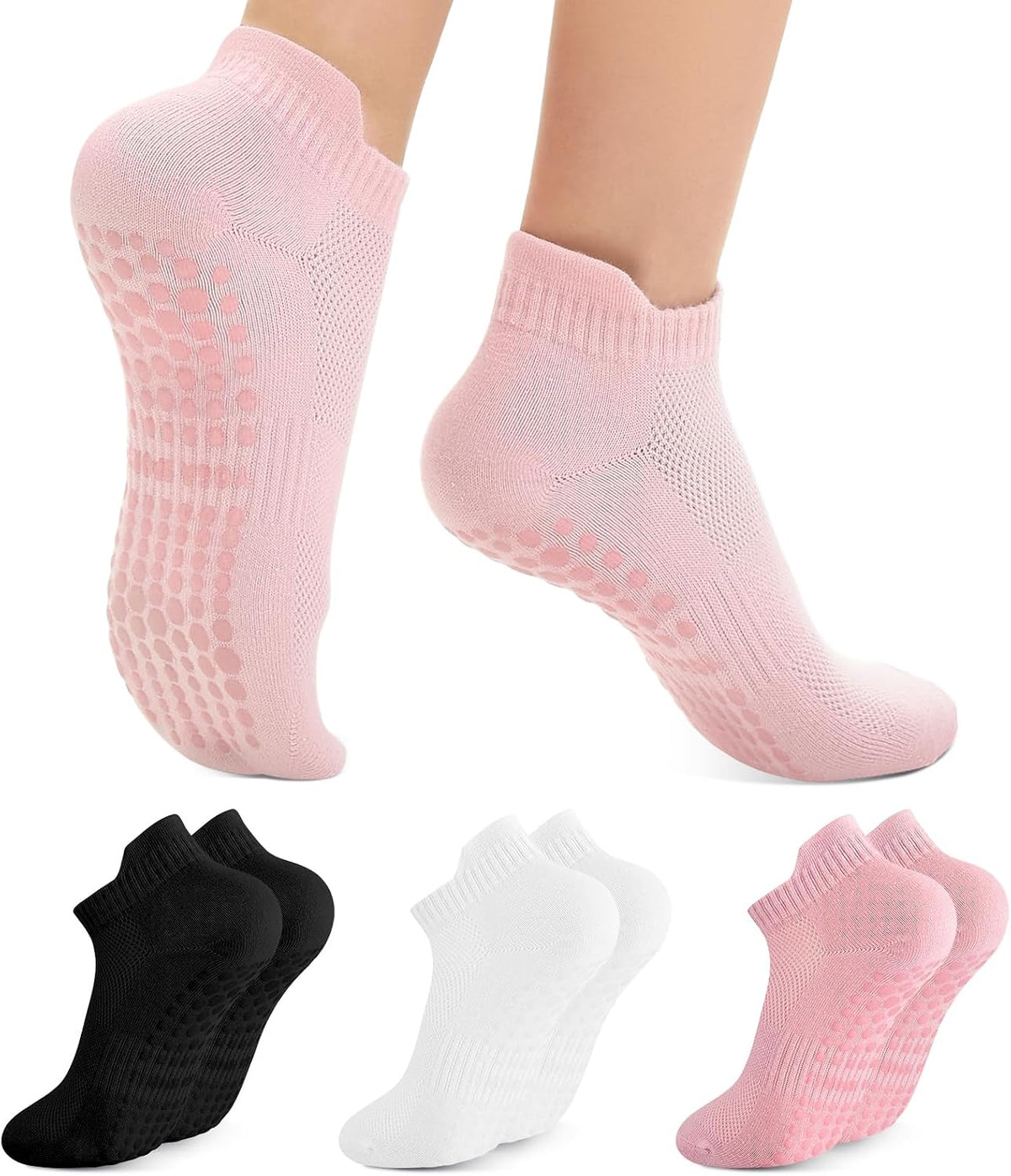 Walifrey Women's Non-Slip Pilates and Yoga Grip Socks
