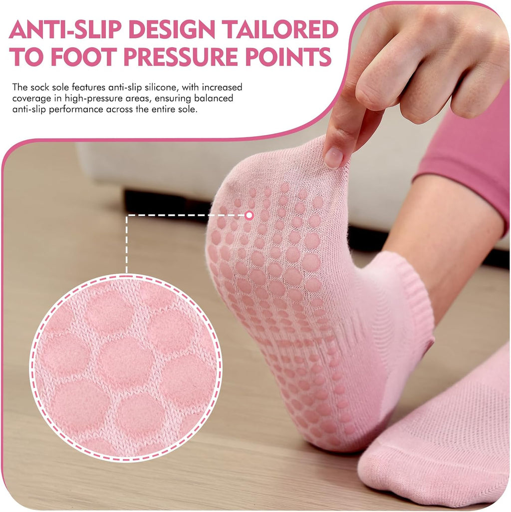 Walifrey Women's Non-Slip Pilates and Yoga Grip Socks