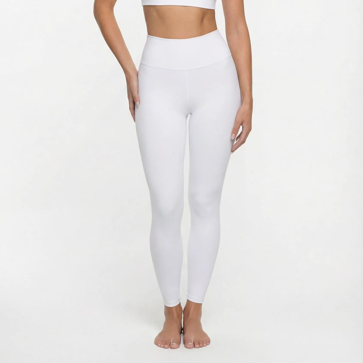 Black High Elasticity Square Neck Long Sleeve Compression Yoga Leggings for Fitness and Workouts