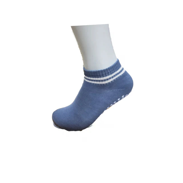 Women’s Non-Slip Grip Socks for Pilates and Yoga - Double Striped Athletic Socks for Workouts and Ballet