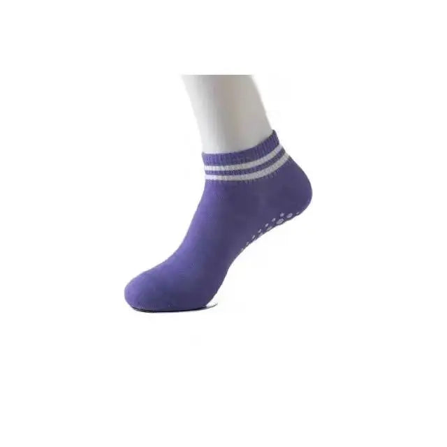 Women’s Non-Slip Grip Socks for Pilates and Yoga - Double Striped Athletic Socks for Workouts and Ballet