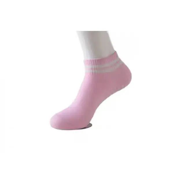Women’s Non-Slip Grip Socks for Pilates and Yoga - Double Striped Athletic Socks for Workouts and Ballet