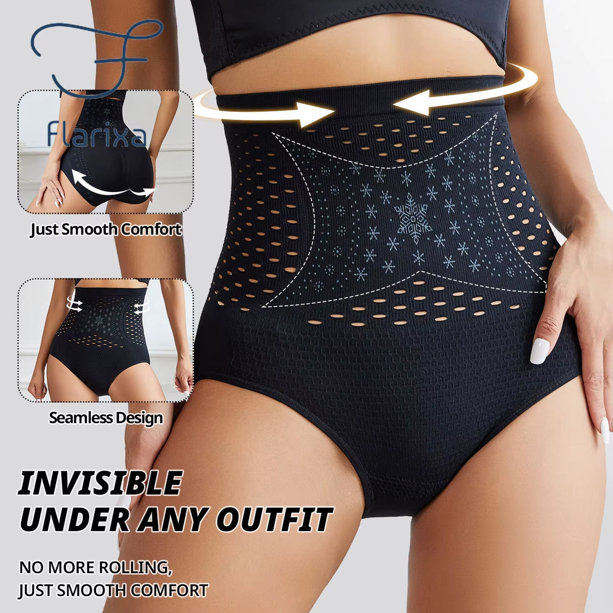 Women Hollow Out Briefs Seamless Panties with High Waist Tummy Control Belly Shaper Postpartum Body Shaping Underwear