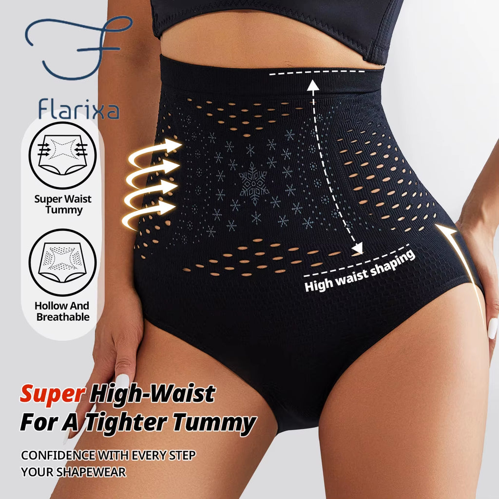 Women Hollow Out Briefs Seamless Panties with High Waist Tummy Control Belly Shaper Postpartum Body Shaping Underwear